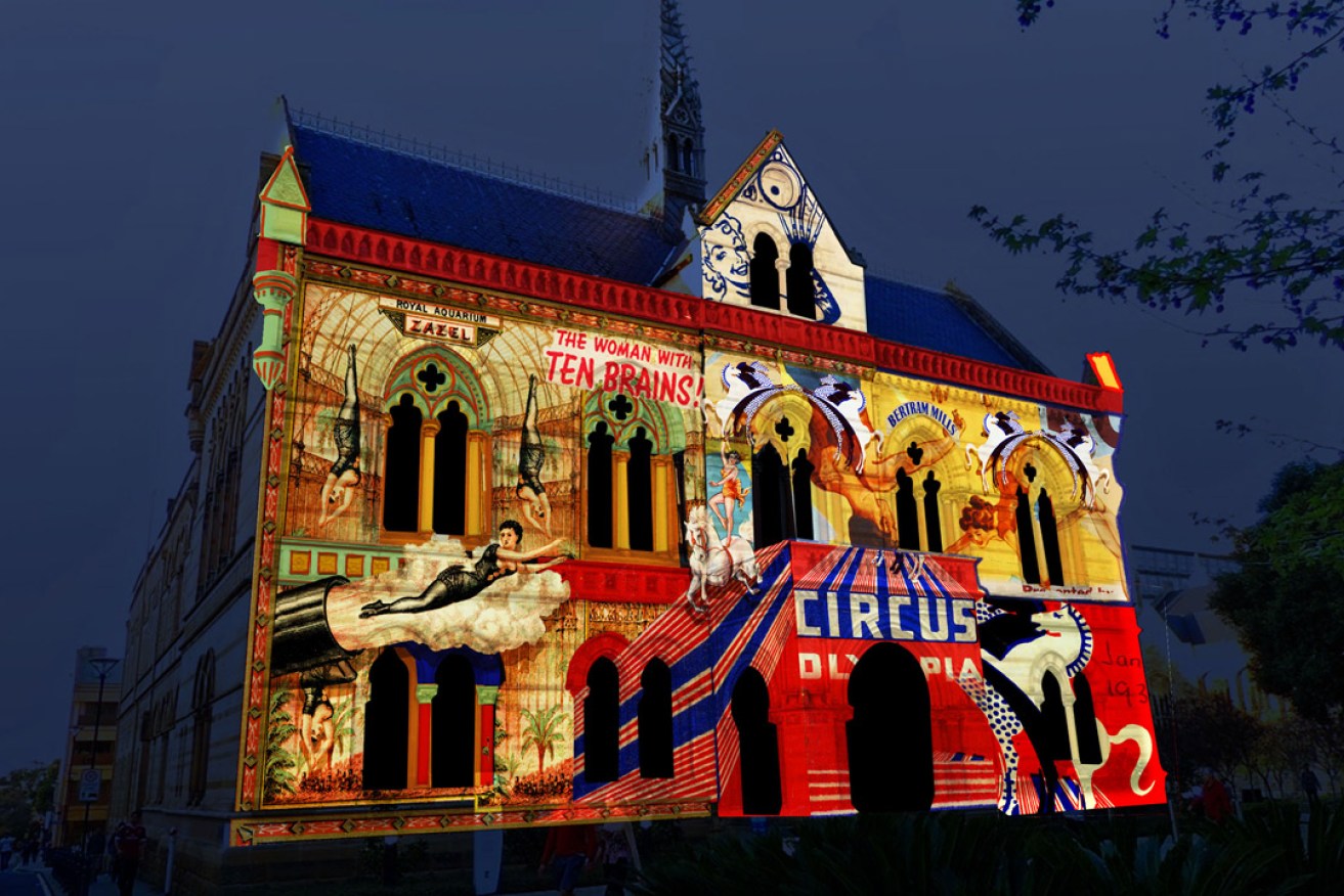 A mock-up of the Fringe Illuminations which will light up North Terrace. 