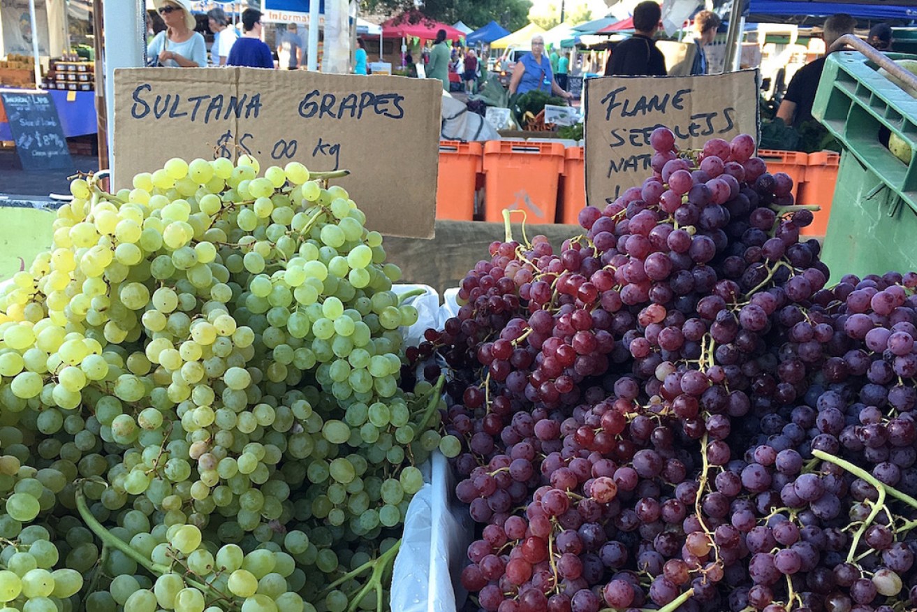 Table grapes at the Willunga Farmers' Market. Photo: supplied