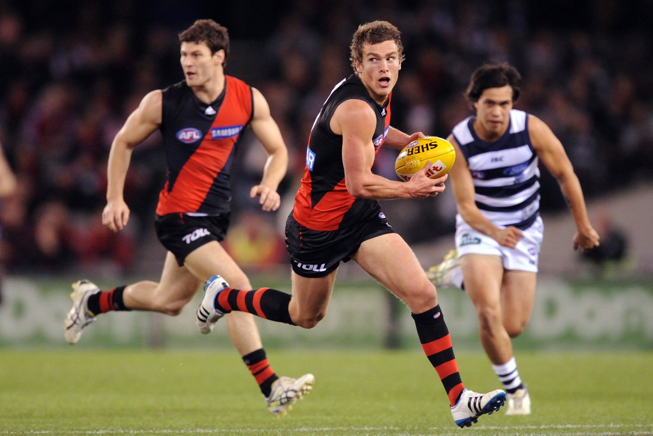 Brent Prismall playing  for Essendon in 2011. Joe Castro, AAP.