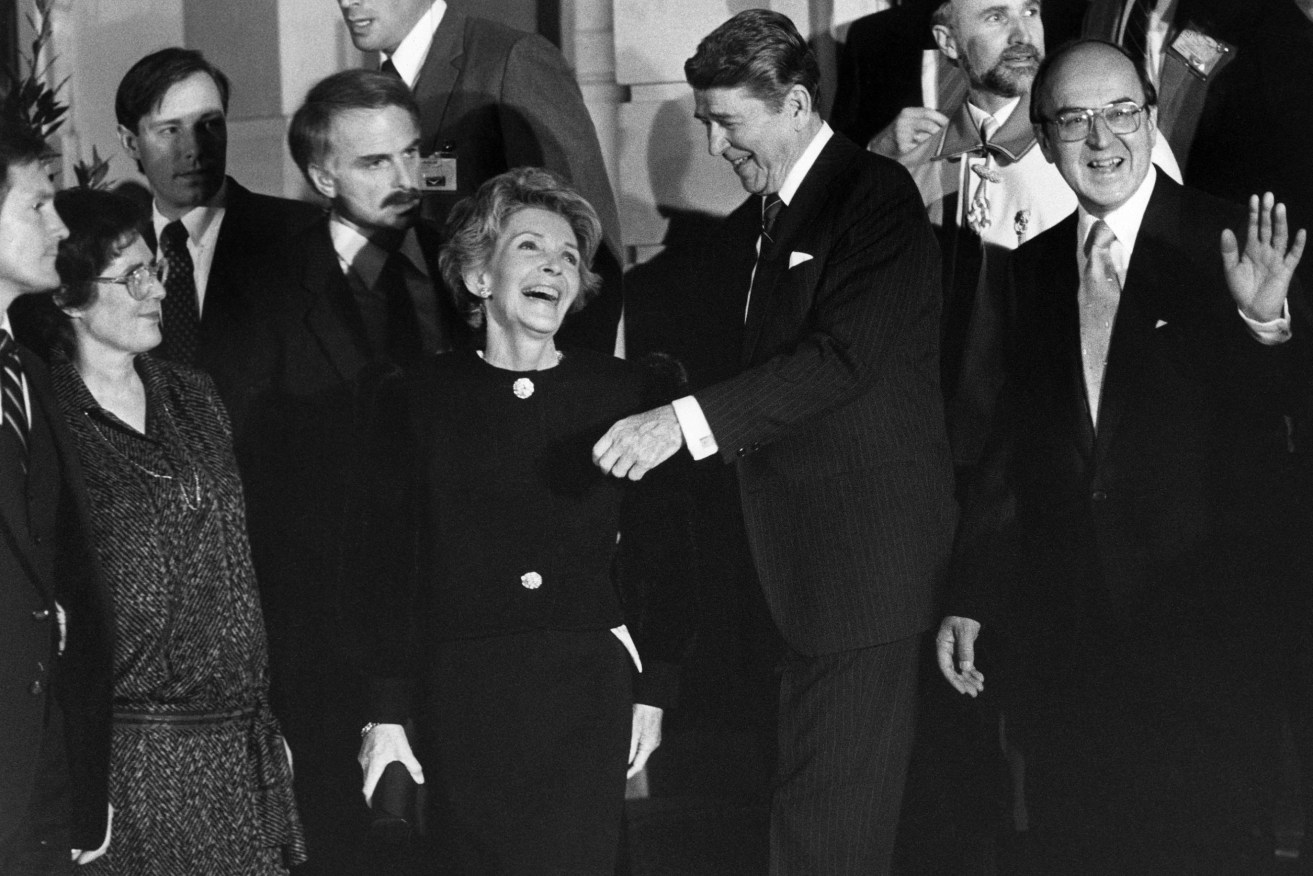 US president Ronald Reagan with Nancy during a visit to Geneva in 1985. Photo: EPA/Karl Mathis