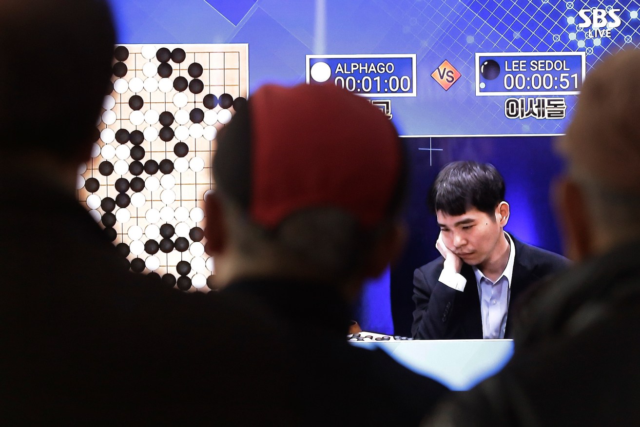South Korean professional Go player Lee Se-Dol during a match against Google's artificial intelligence program, AlphaGo. Photo: AP/Ahn Young-joon