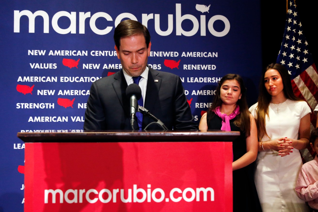 Marco Rubio ends his campaign for the Republican nomination. Photo: AP/Paul Sancya