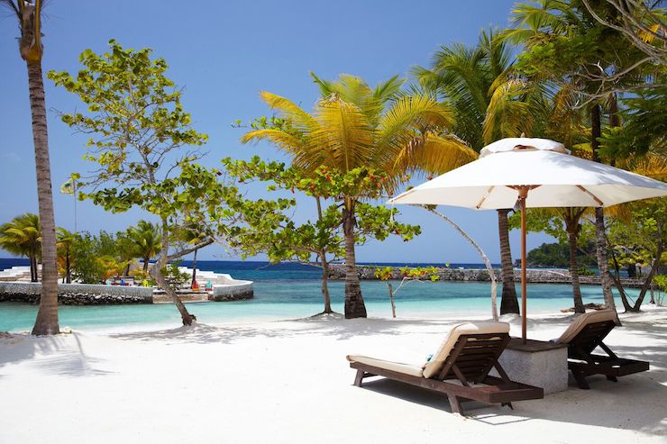 The resorts white-sand beach. Photo: Goldeneye