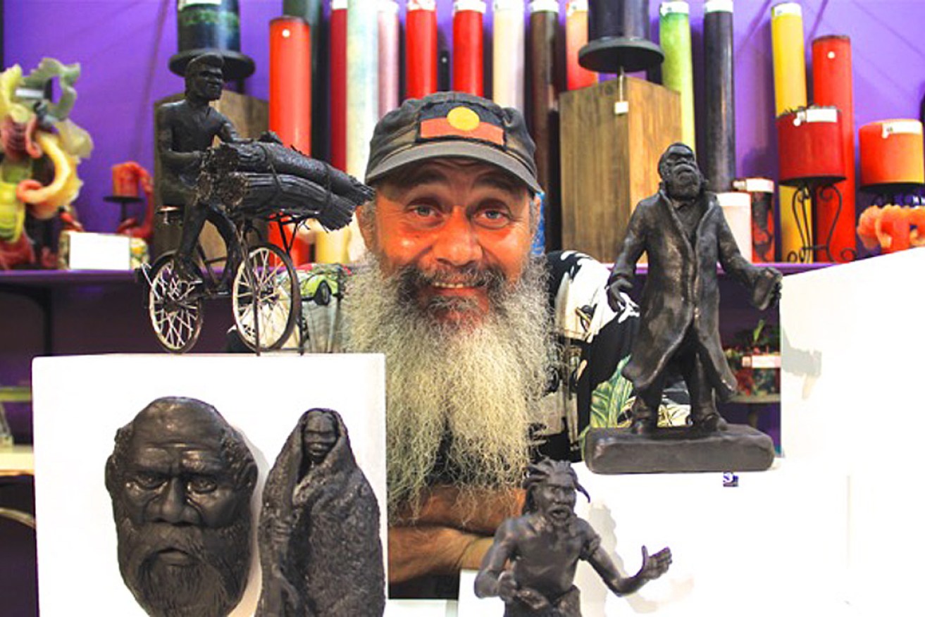 Robert Wuldi with some of his sculptures. Photo: Greg Elliott