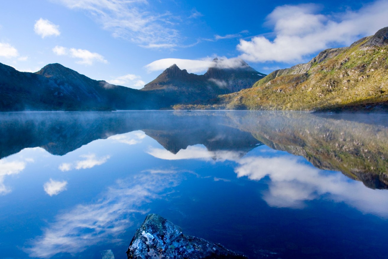 Dove Lake in front of massive Cradle Mountain. Photo: Mary Evans Picture Library