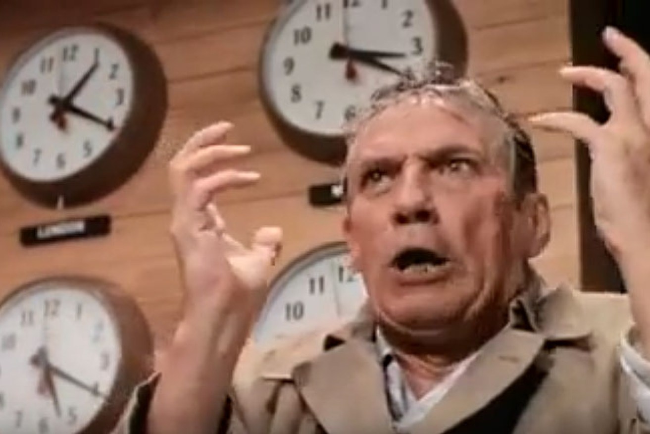 Peter Finch delivering his famous "mad as hell" speech in the film Network.