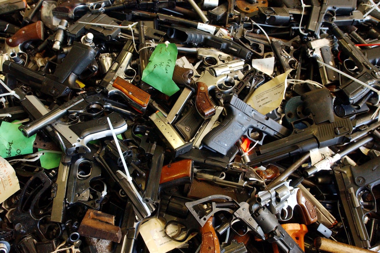 Firearms seized under a 2004 amnesty. Photo: AAP/Mick Tsikas