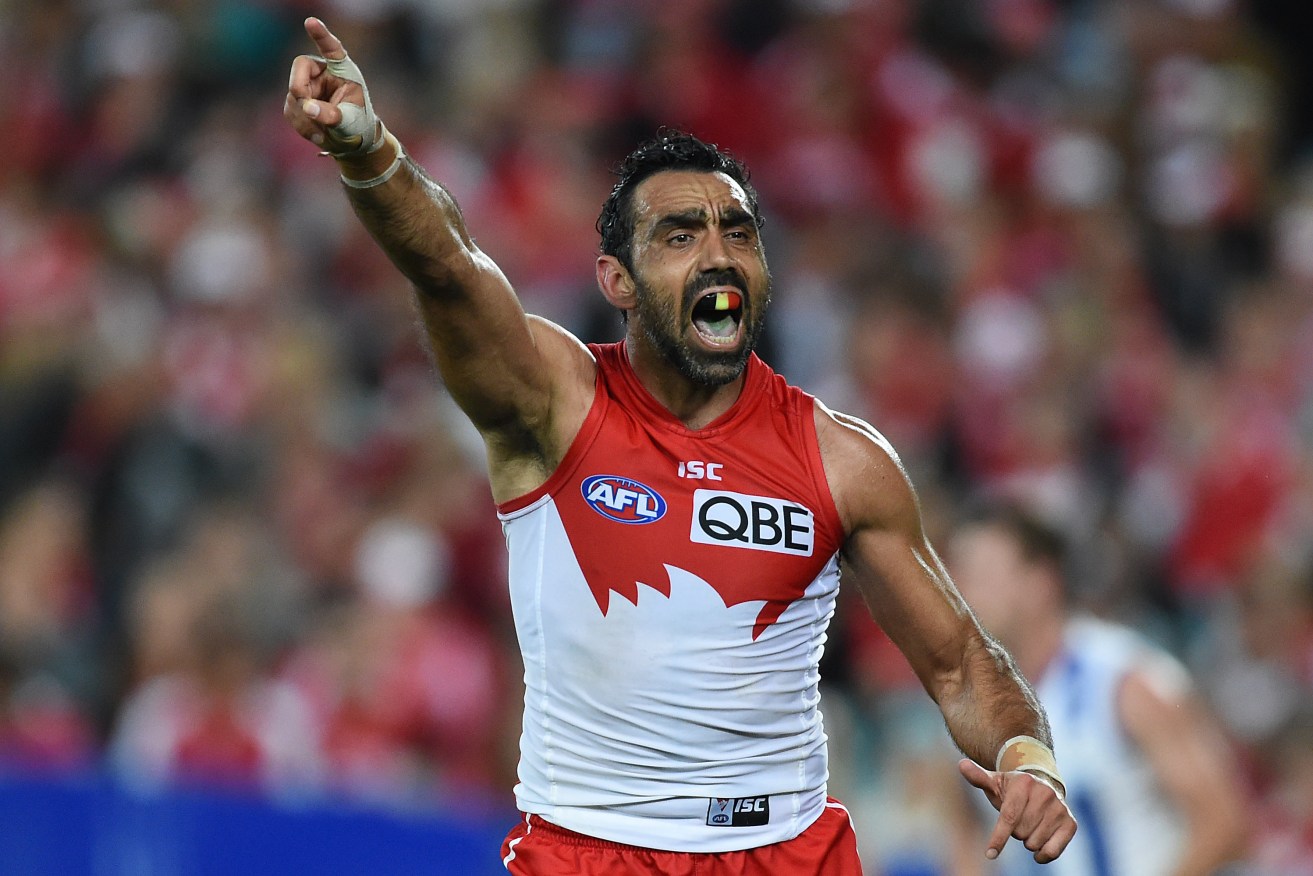 Adam Goodes in his last game, a semi-final loss to the Kangaroos. Photo: Dean Lewins, AAP.