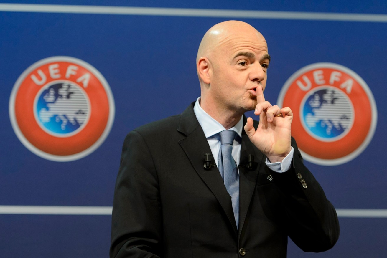 A file picture dated 18 October 2015 of then UEFA General Secretary Gianni Infantino, now head of FIFA. Photo: JEAN-CHRISTOPHE BOTT, EPA.