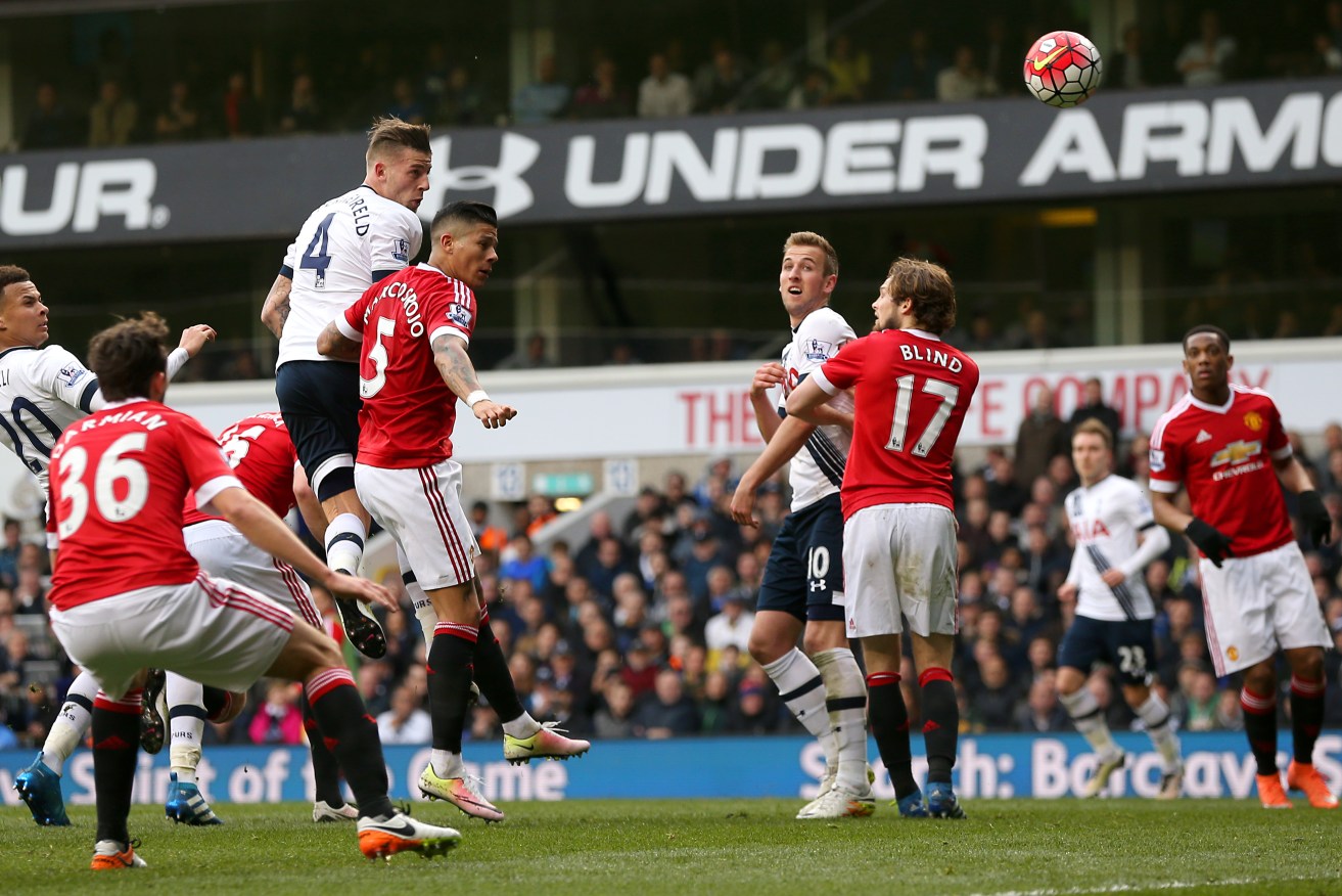 Tottenham Hotspur's Toby Alderweireld scoring his side's second goal. Photo: Adam Davy, PA Wire. 
