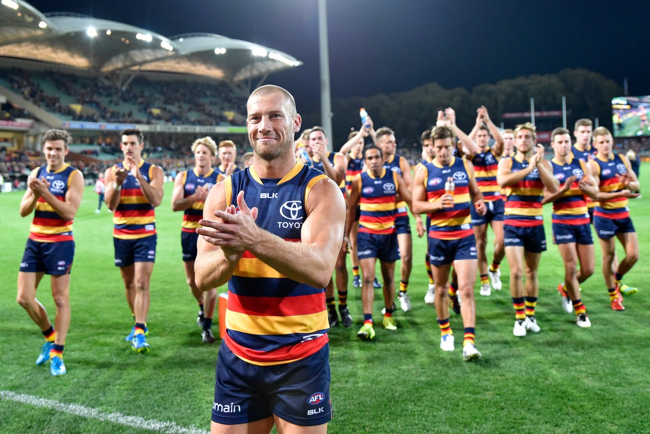 The Crows hope to send Scott Thompson off a winner in his 300th game. Photo: David Mariuz, AAP.