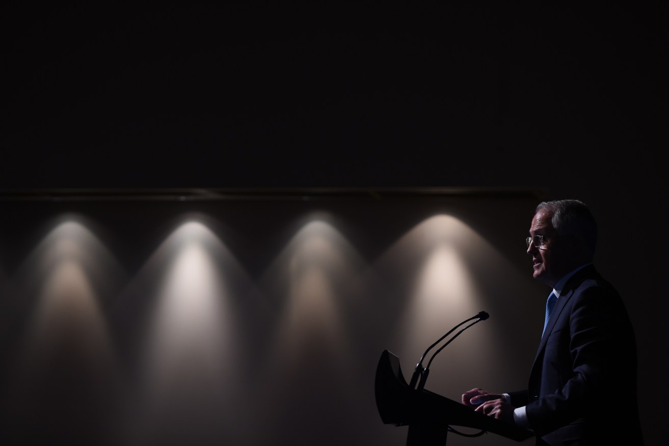 Australian Prime Minister Malcolm Turnbull announces the federal government's Cyber Security Strategy at the Australian Technology Park in Sydney. Photo: AAP/Dean Lewins