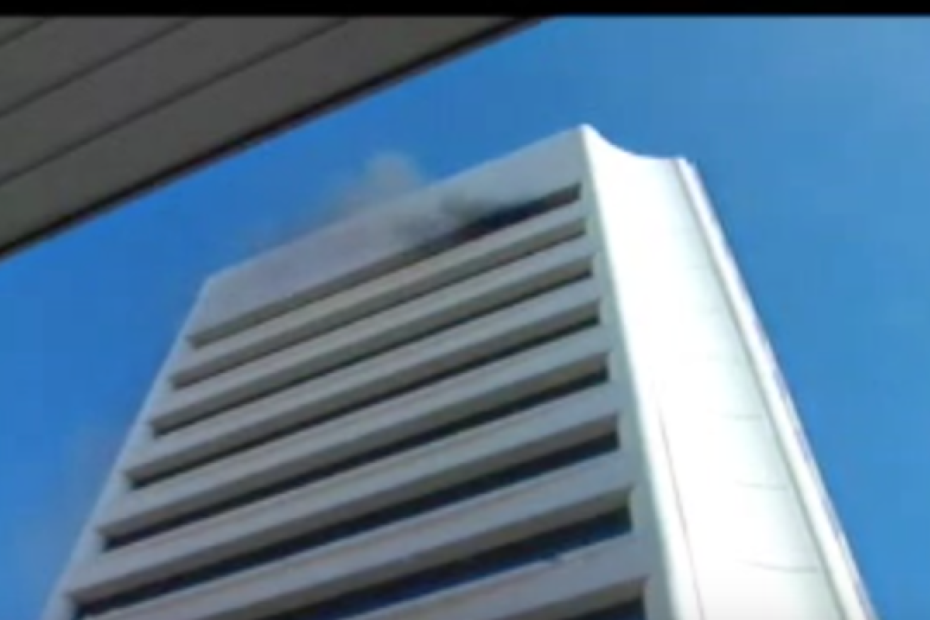 Smoke coming from the Waymouth Street headquarters of the NCA following the bombing in 1994.