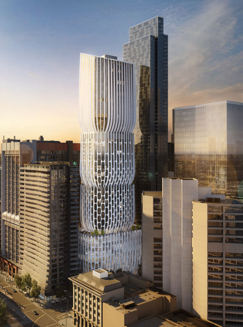 Artist’s impression of Zaha Hadid’s collaboration with Landream and Plus Architecture on 582-606 Collins Street. Photo: Plus Architecture