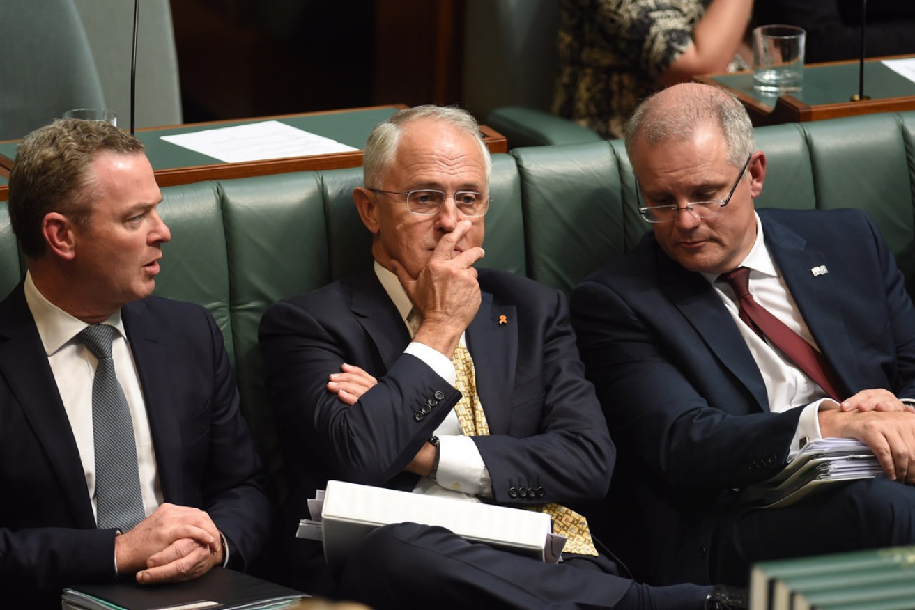 Prime Minister Malcolm Turnbull (centre). Photo: AAP/Lukas Coch)