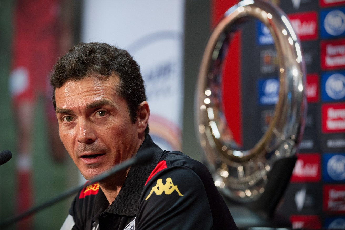 Another championship trophy is not completely out of reach, but Sunday's performance suggests lightning won't strike twice for Guillermo Amor. Photo: Ben Macmahon / AAP