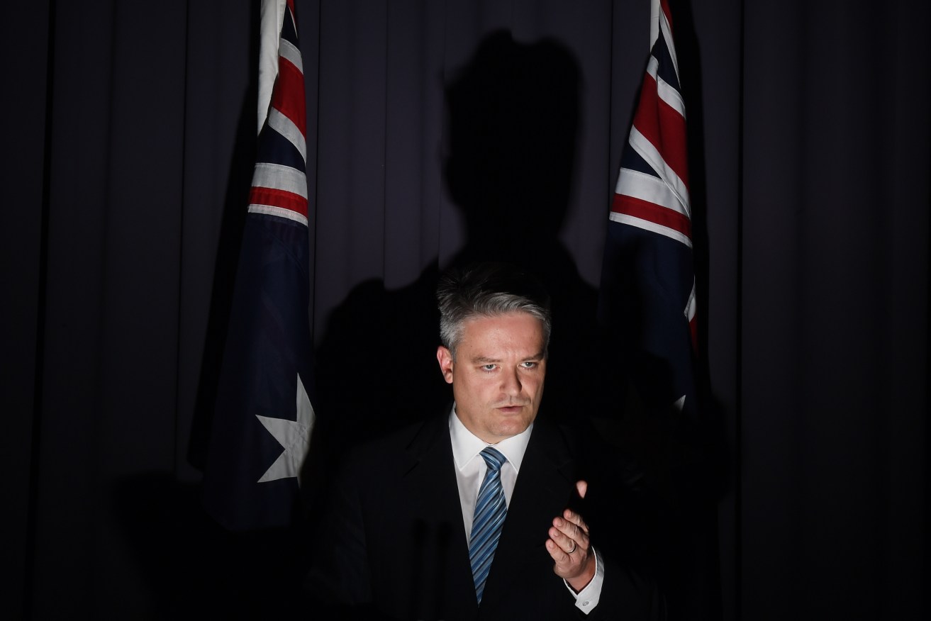 Campaigns can be gruelling, as Mathias Cormann discovered today. Photo: Mick Tsikas, AAP.