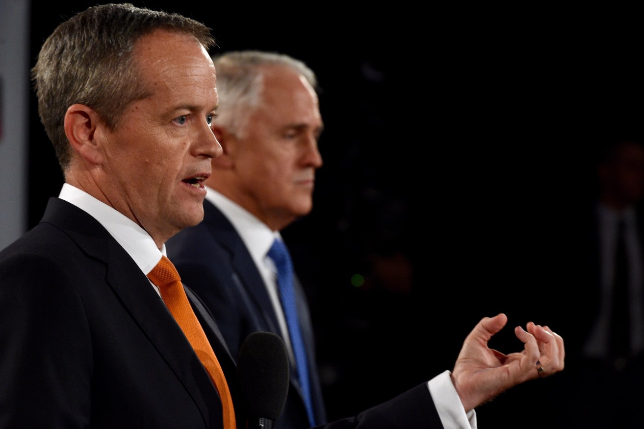 Shorten and Turnbull are both running presidential-style campaigns, but to whom are their respective parties appealing? Photo: Mick Tsikas, AAP.