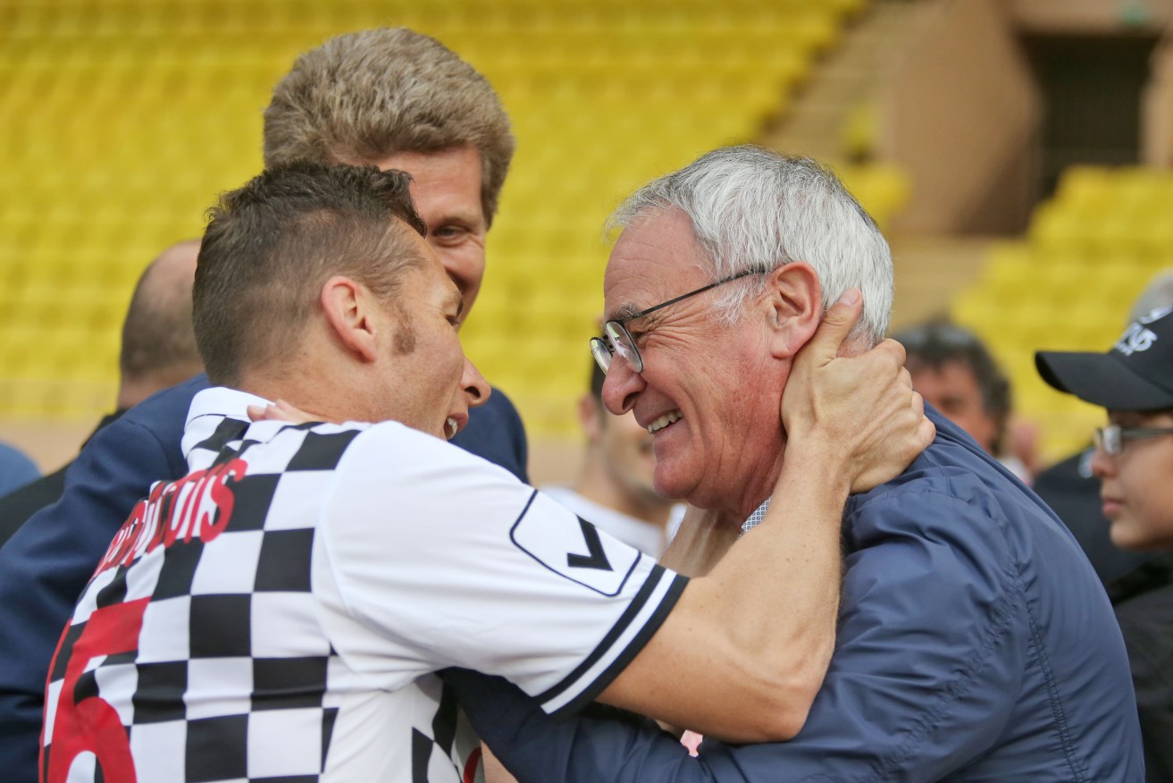 Claudio Ranieri at a charity football match at the Monaco Grand Prix.