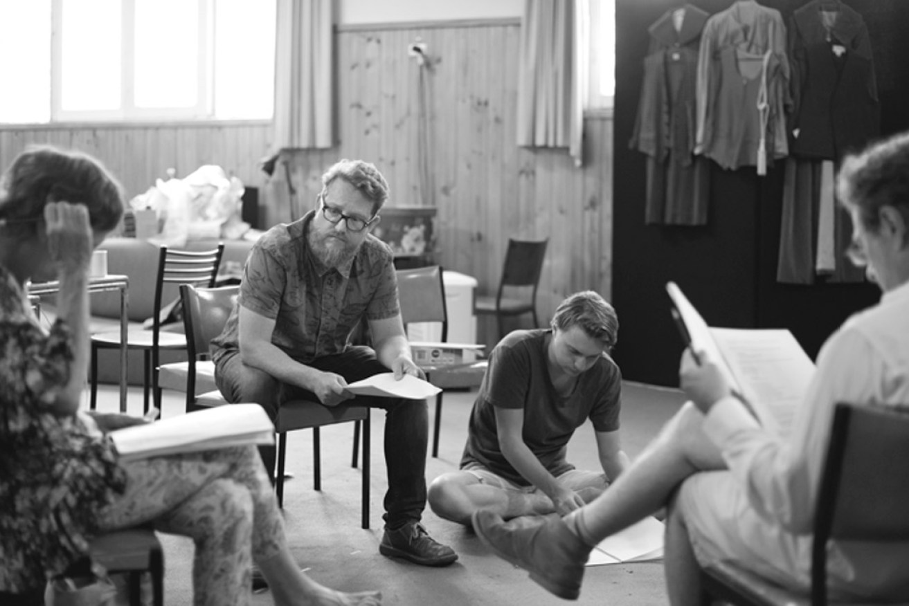 Andy Packer (centre) during rehearsals for Slingsby's recent show The Young King. Photo: Andy Ellis