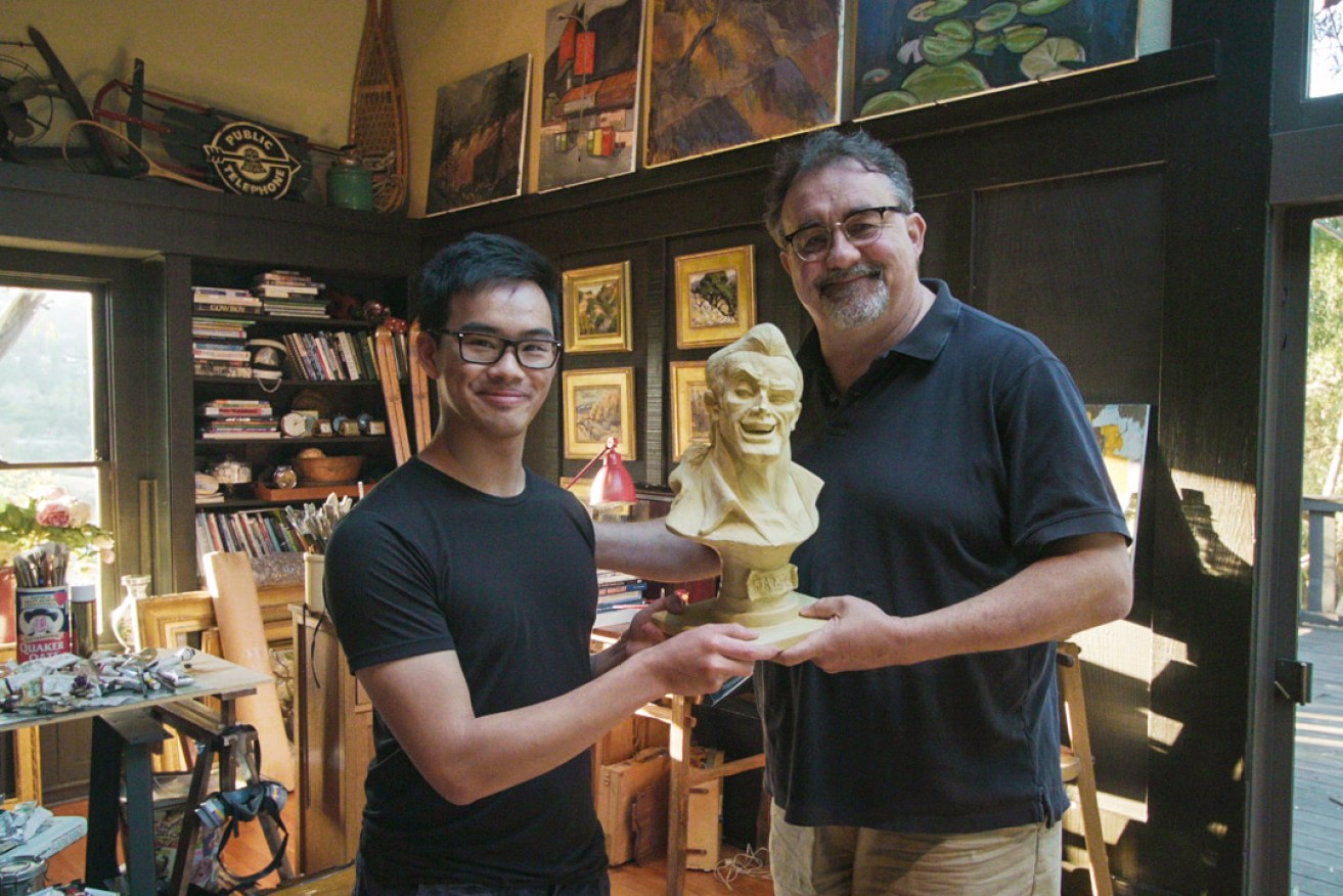 Filmmaker Henry Thong with producer Don Hahn during filming of Content Censored.