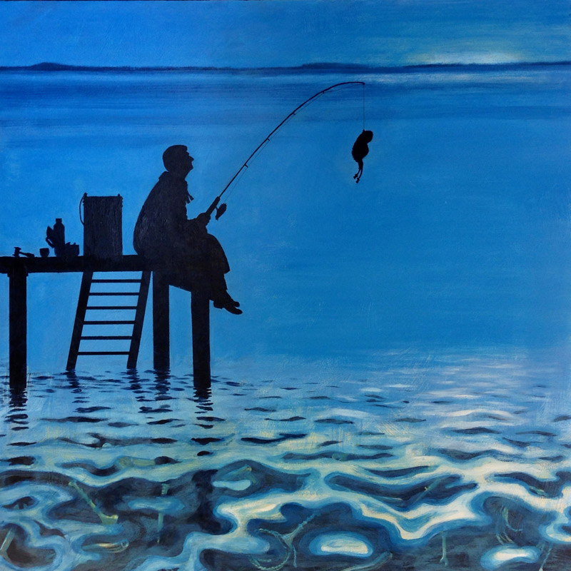 'Fishing for evidence' – Koehn's painting of Judge Muscat.