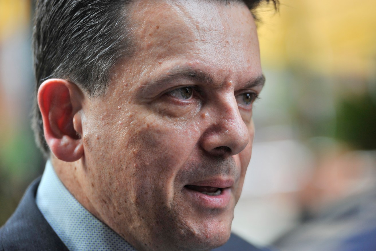 Independent Senator Nick Xenophon speaks to the media in Adelaide during his election campaign. Photo: David Mariuz / AAP