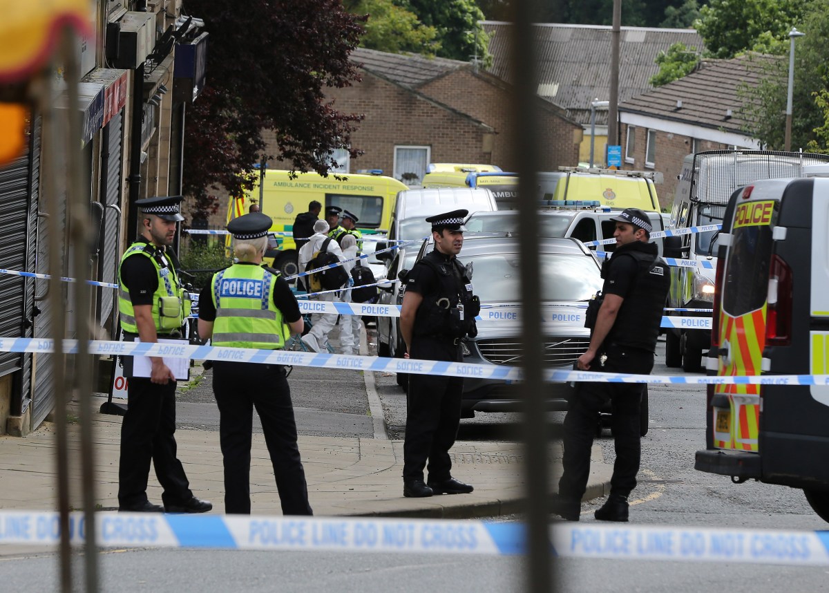 Police at the scene in Birstall, West Yorkshire, after Batley and Spen MP Jo Cox was shot, an eyewitness said.. Picture date: Thursday June 16, 2016. An eyewitness said the 41-year-old mother of two was left lying in a pool of blood on the pavement after her assailant struck in Birstall. See PA story POLICE MP. Photo credit should read: Nigel Roddis/PA Wire