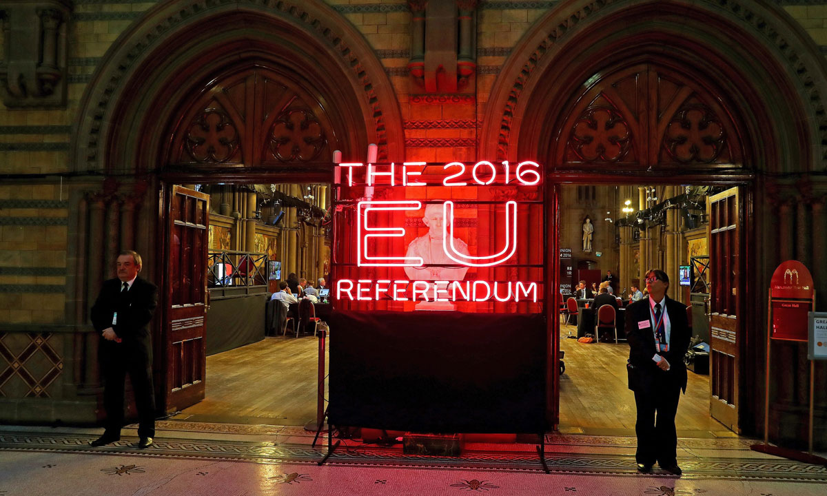 The national count in the referendum is taking place at Manchester Town Hall. Photo: EPA