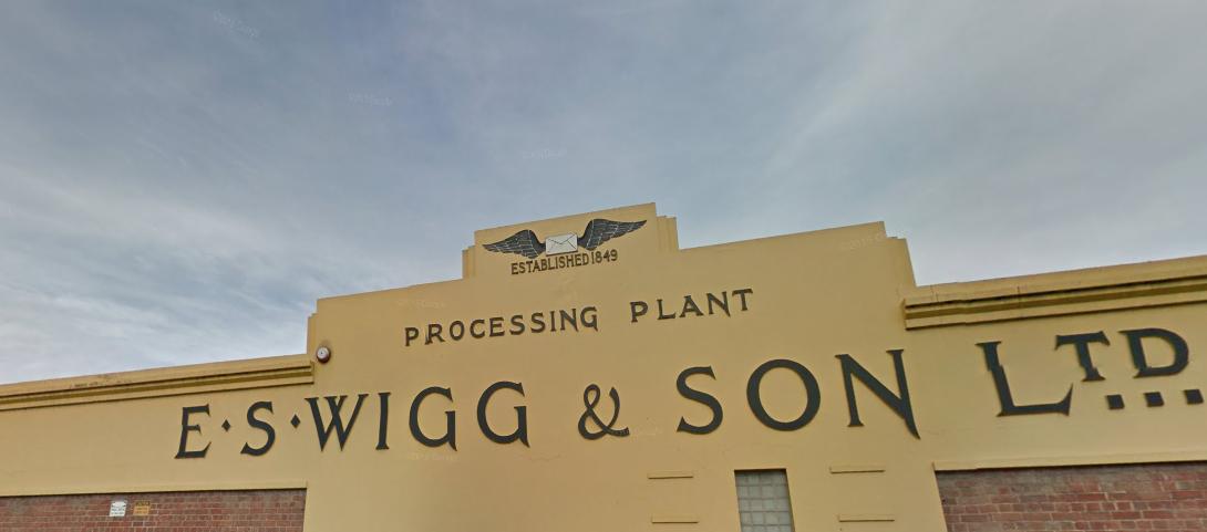 The facade of the ES Wigg & Son premises on Port Road.