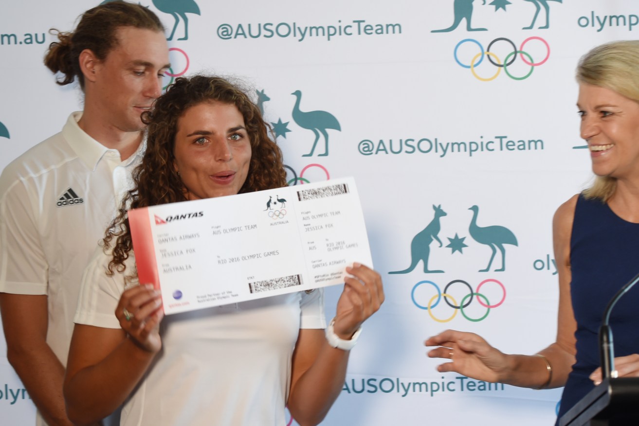 Jessica Fox (with Kitty Chiller, right) is delighted the women's eight has a ticket to Rio. Photo: Dean Lewins, AAP.