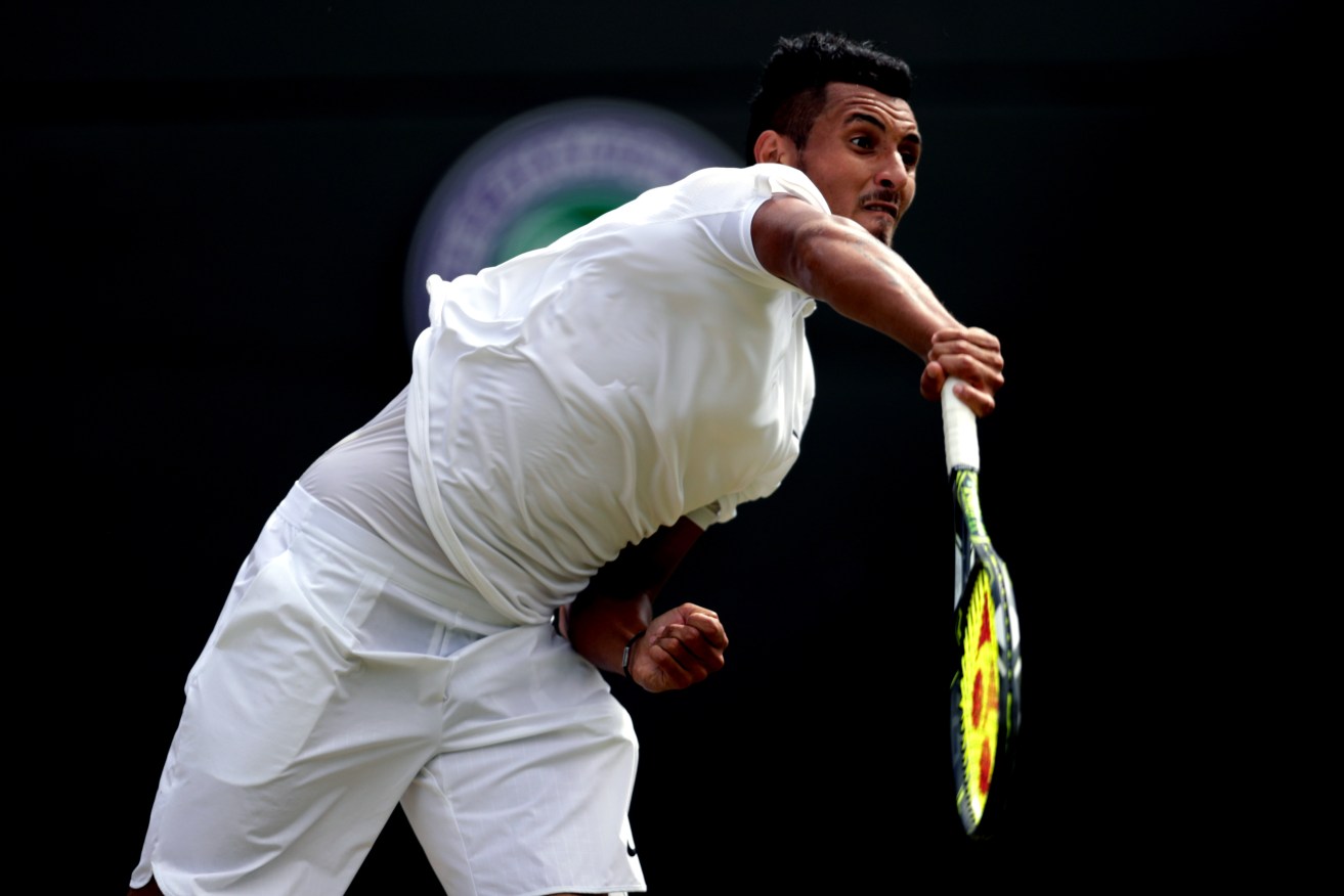 Nick Kyrgios during his match against Feliciano Lopez. Photo: Adam Davy, PA Wire. 