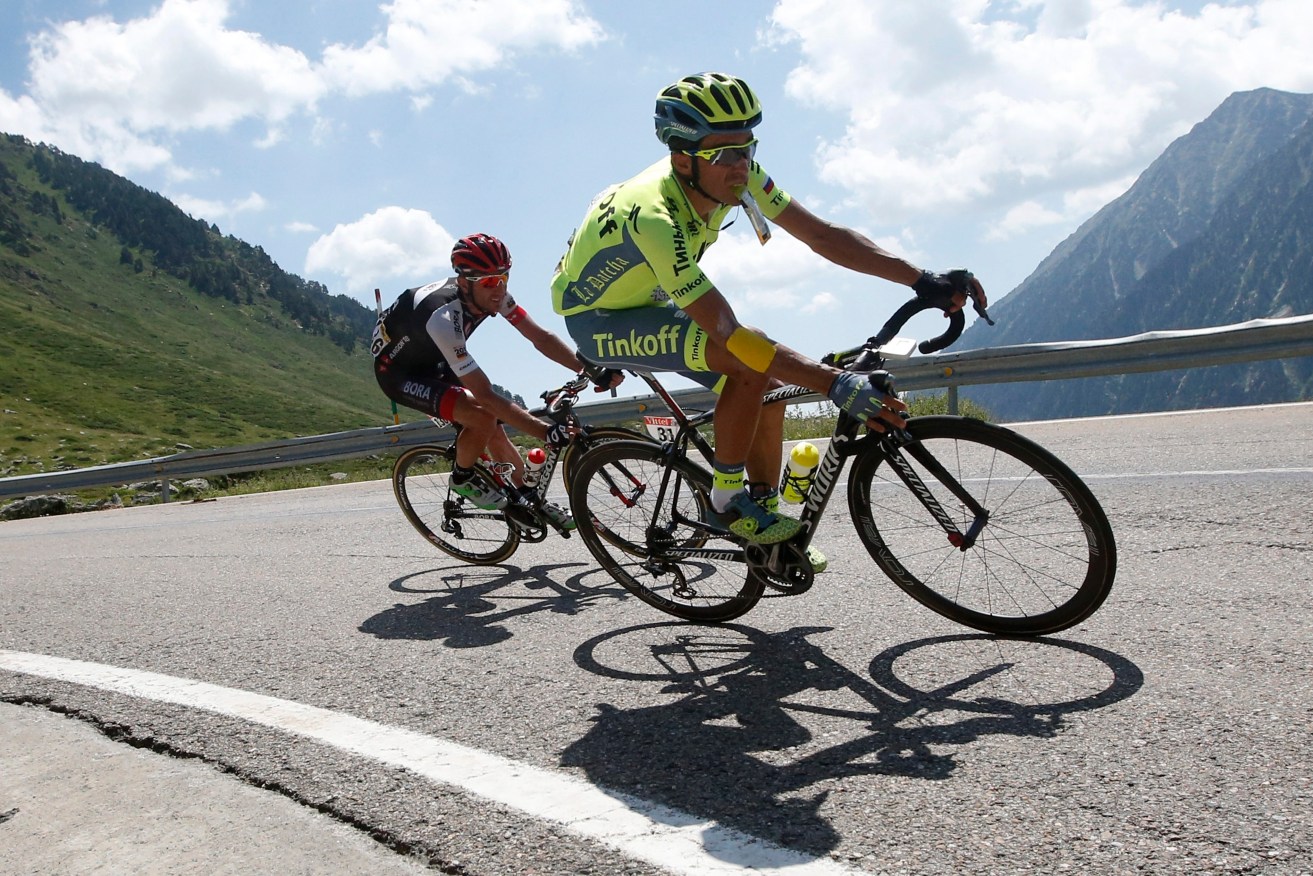 Tinkoff team rider Alberto Contador of Spain during the 9th stage of the Tour de France. Photo: KIM LUDBROOK, EPA.