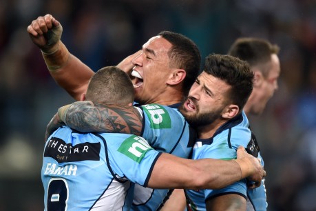 Blues’ last-gasp Origin win sealed with a kiss