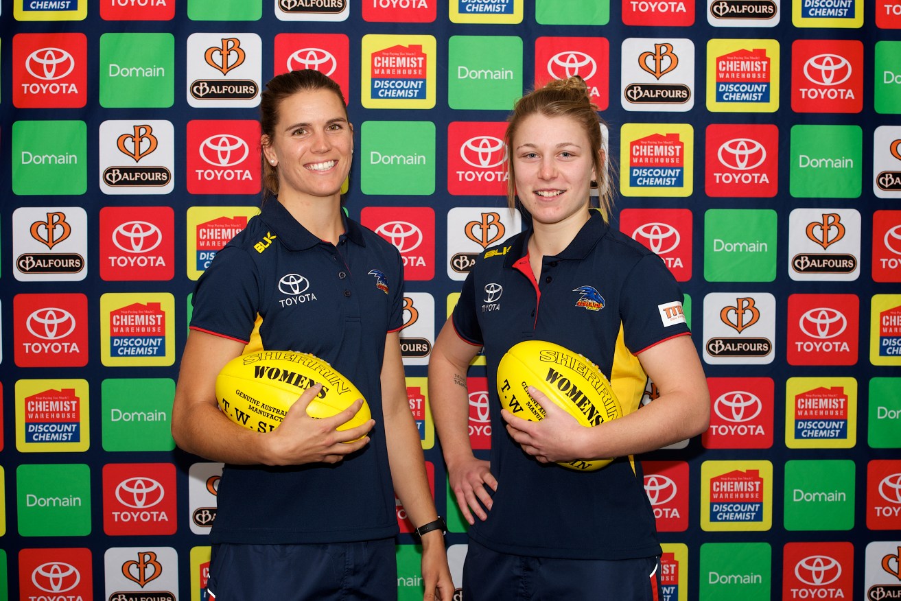 New Crows Chelsea Randall and Kellie Gibson. Photo: Michael Errey, InDaily.