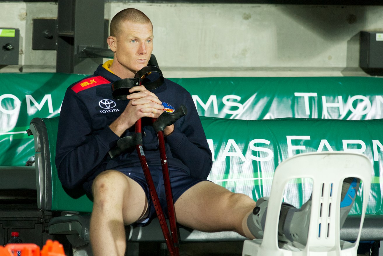 Sam Jacobs sat out the win over Essendon with an ankle sprain. Photo: Michael Errey, InDaily.