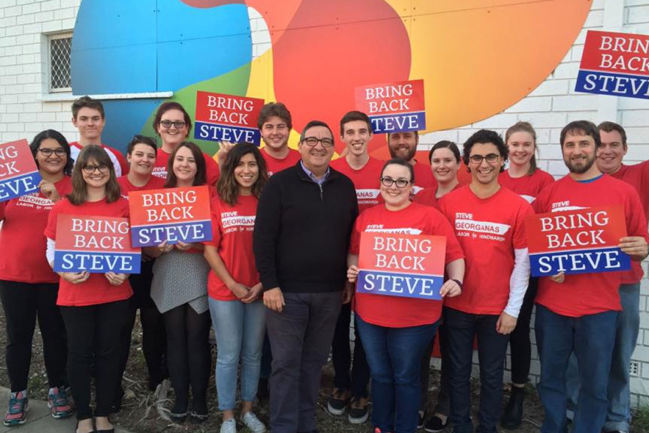 Steve Georganas with supporters. Photo: SA Labor
