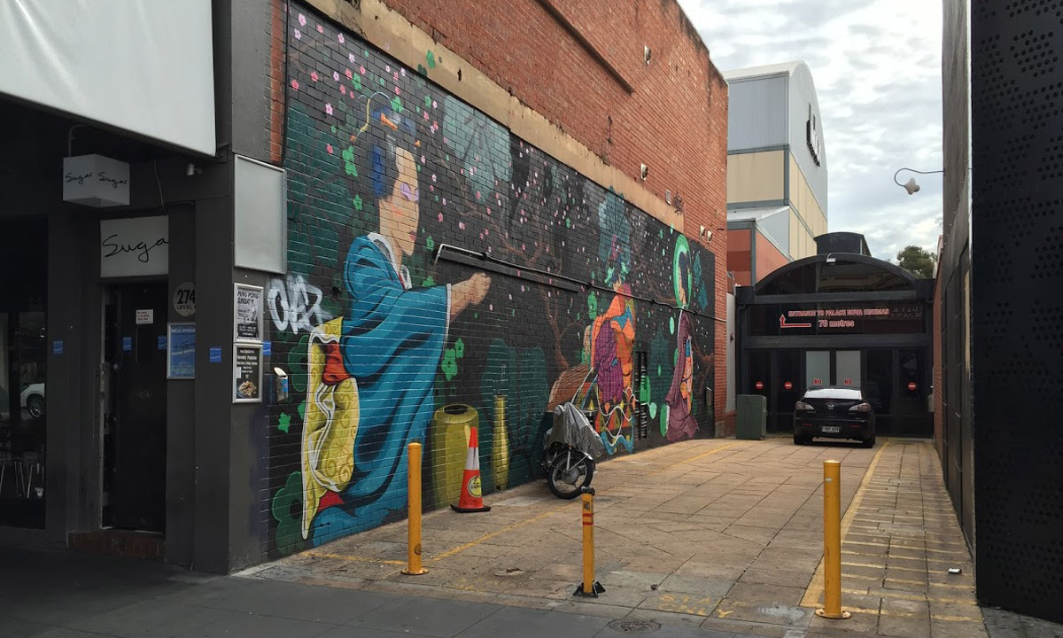 This small lane off Rundle Street was activated during the Adelaide Fringe. Photo: Jodie Vidakovic / InDaily
