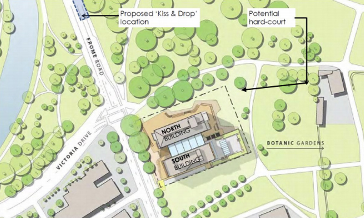 A site plan for the new high school. Image: ACC