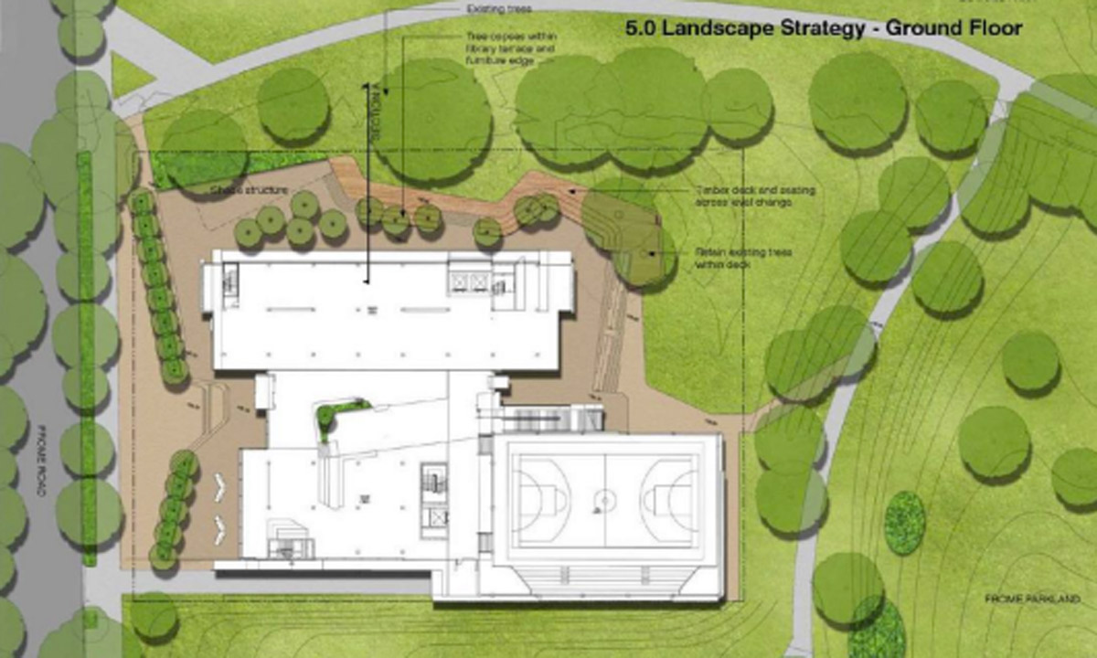 A landscaping plan for the new high school. Image: ACC