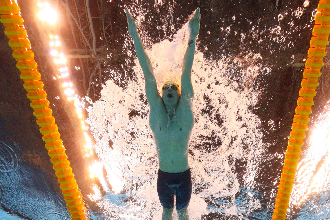 SA swimmer Joshua Palmer competes in a heat of the men's 100-meter breaststroke in Rio. Photo: David J. Phillip, AP.