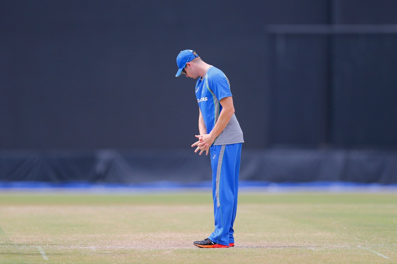 Steve Smith cuts a lonely figure during a practice session before Australia's ODI defeat; he has since been sent home to refresh. Photo: Eranga Jayawardena / AP