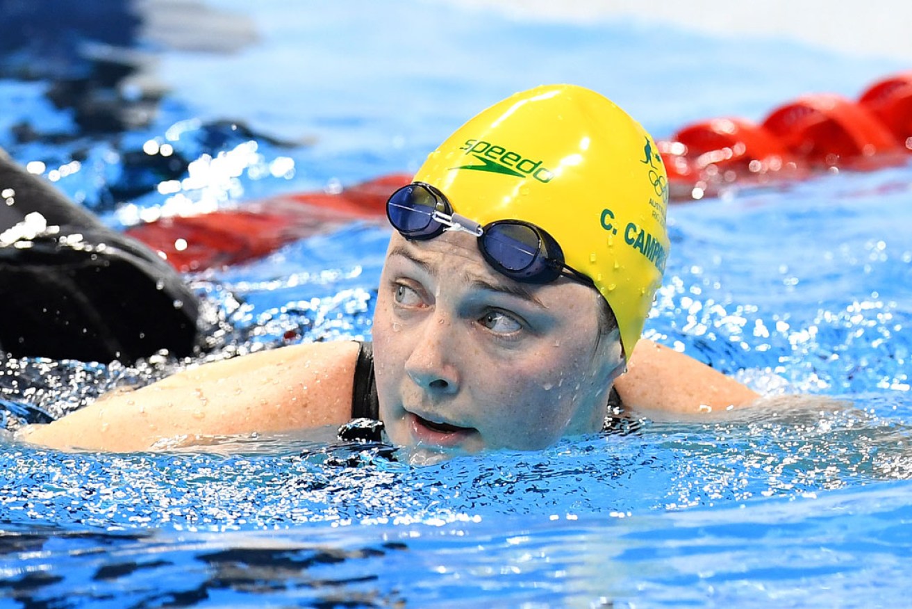 Cate Campbell reacts after failing to place in the women's 100m freestyle final. Photo:  AAP