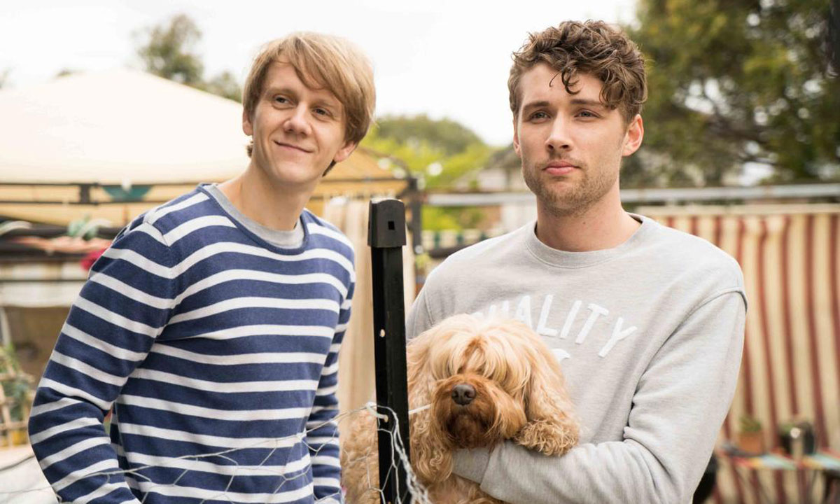 Josh Thomas and Arnold Keegan Joyce in Please Like Me - the study also looked at the representation of LGBTQI characters.