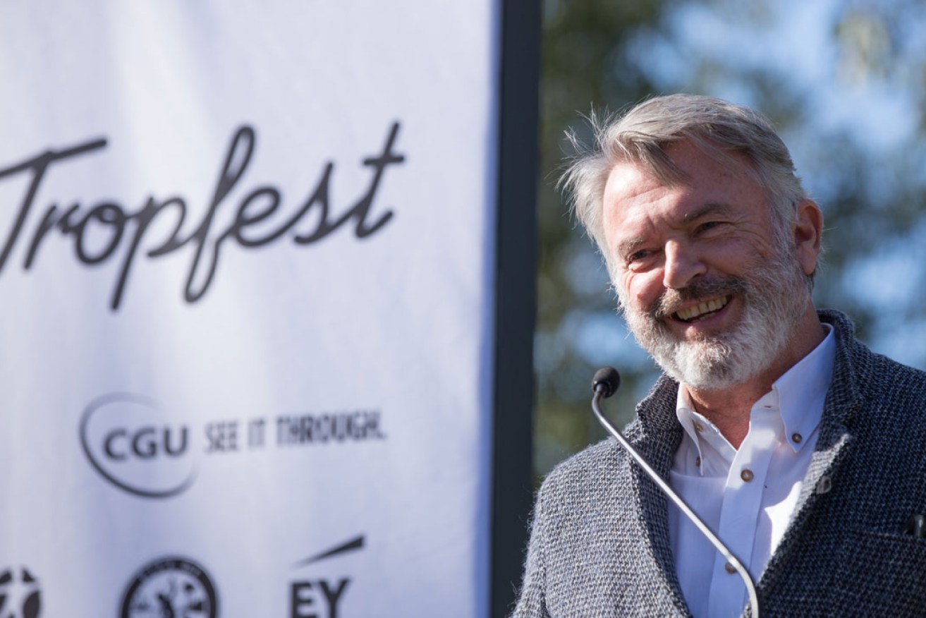 Sam Neill speaking at the Tropfest announcement in Sydney this week. Photo: AAP
