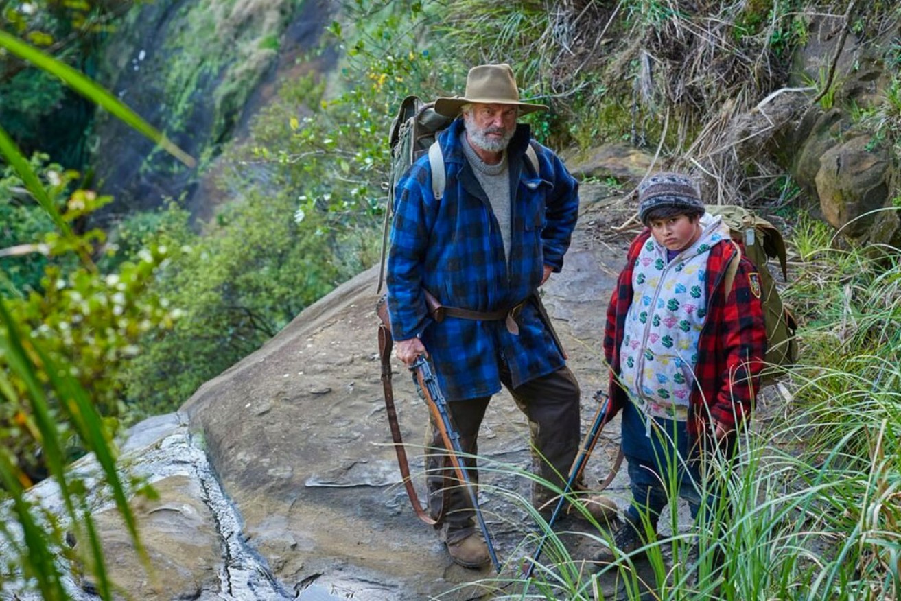 Sam Neill with his young co-star Julian Dennison in Hunt for the Wilderpeople.