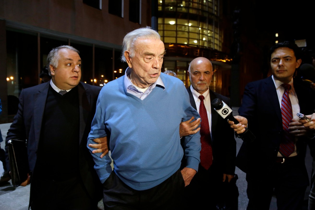 Jose Maria Marin leaves federal court in New York after his arrest last year. Photo: Mary Altaffer / AP