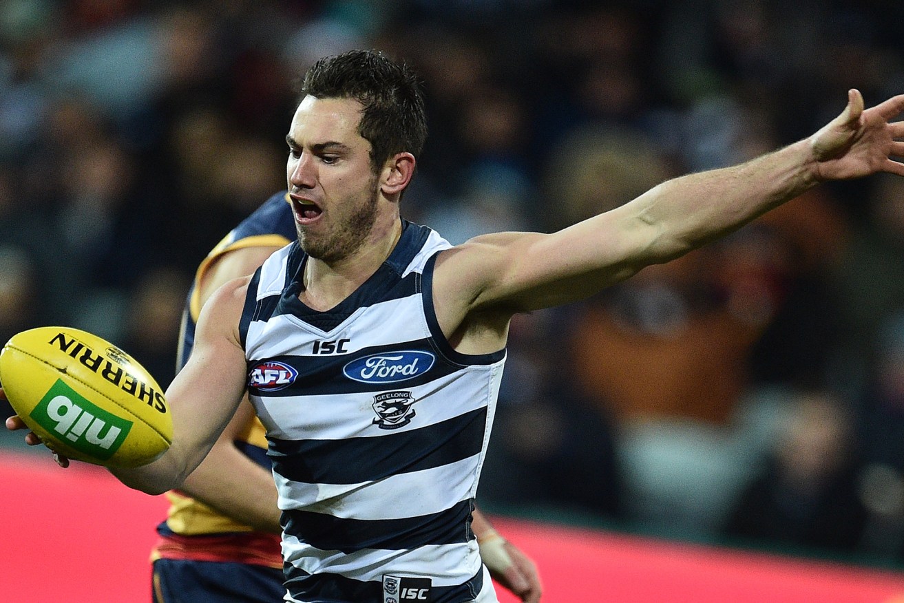 Daniel Menzel has been withdrawn from the Cats side to face Sydney tonight. Photo: Julian Smith / AAP
