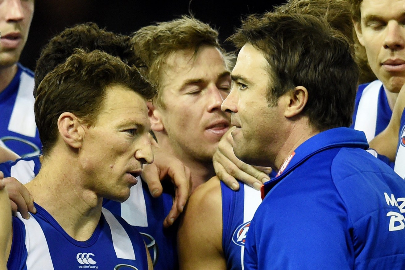 Brad Scott says he should have handled the delisting of Brent Harvey differently. Photo: Tracey Nearmy / AAP