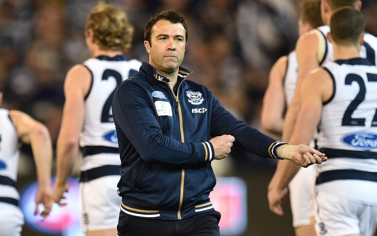 Chris Scott during last year's Qualifying Final win over arch-rivals Hawthorn. Photo: Julian Smith / AAP